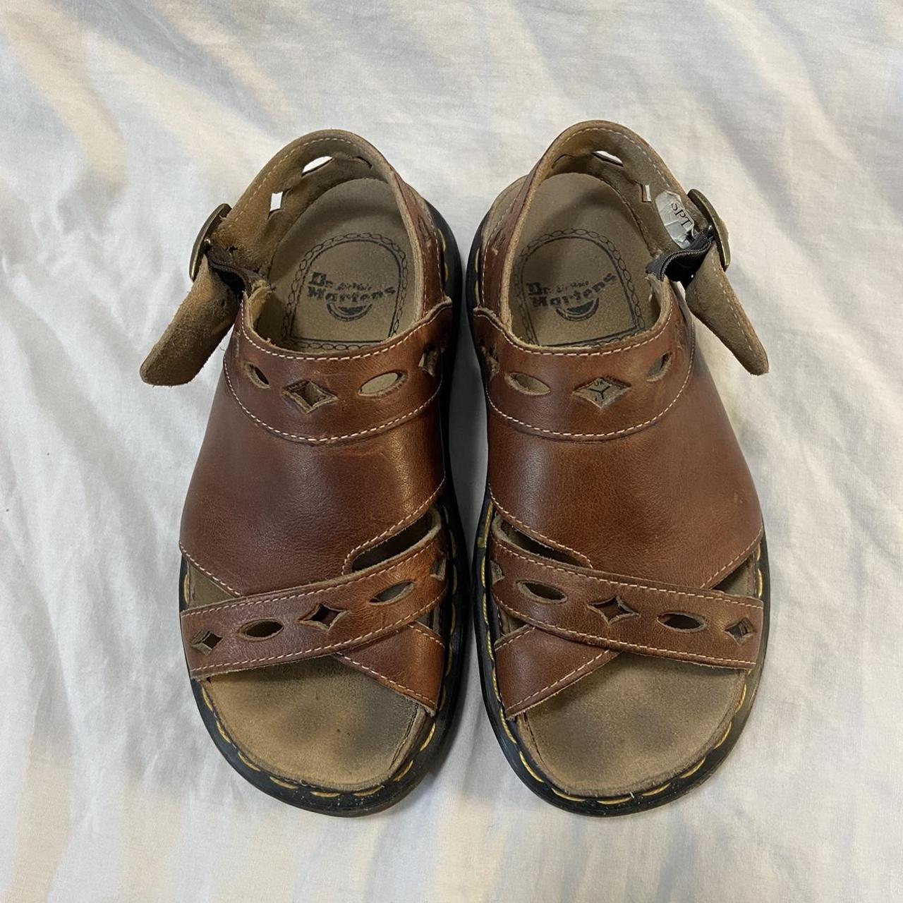 Dr. Martens Women's Brown and Khaki Footwear | Depop