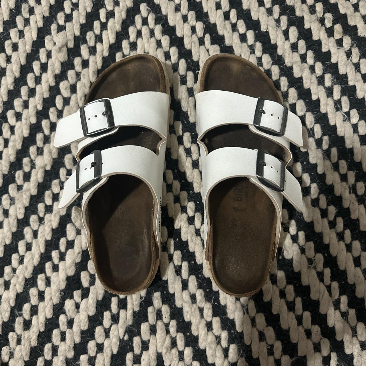 White Birkenstocks Used but great condition Depop
