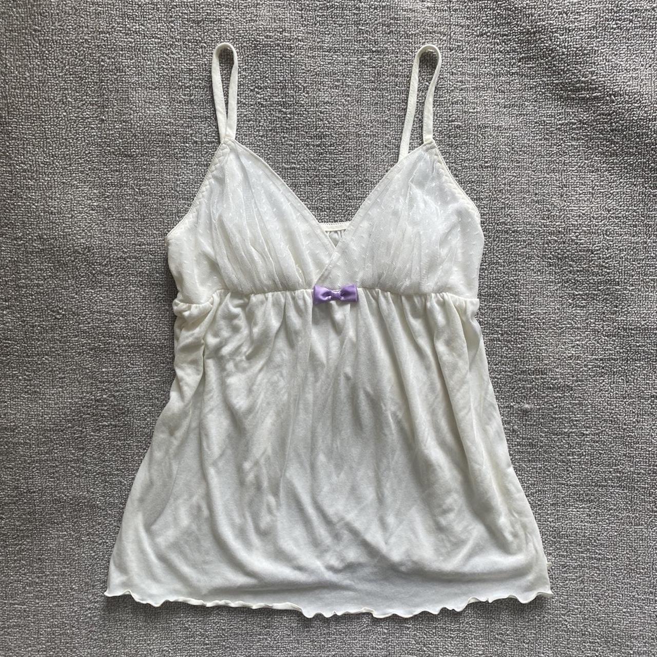 Coquette japanese babydoll cami top, lace overlay,... - Depop
