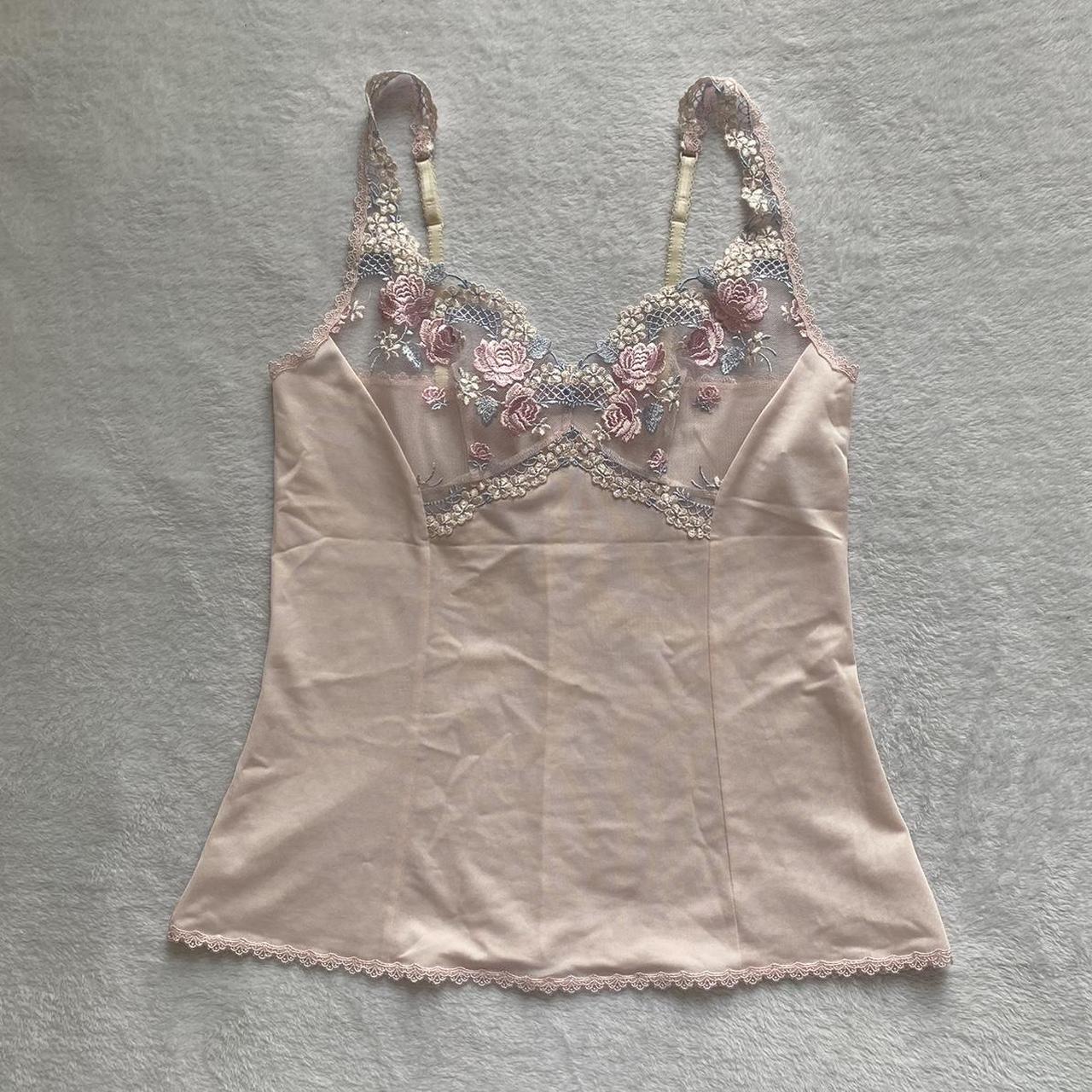 coquette japanese floral babydoll cami... - Depop