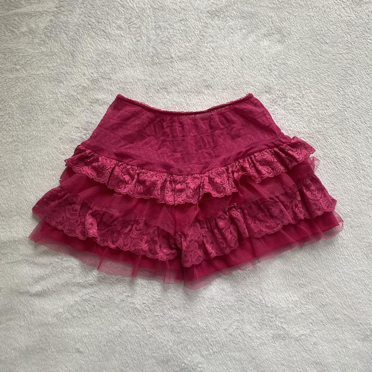 coquette japanese bloomers, pink frilly shorts, lace... - Depop