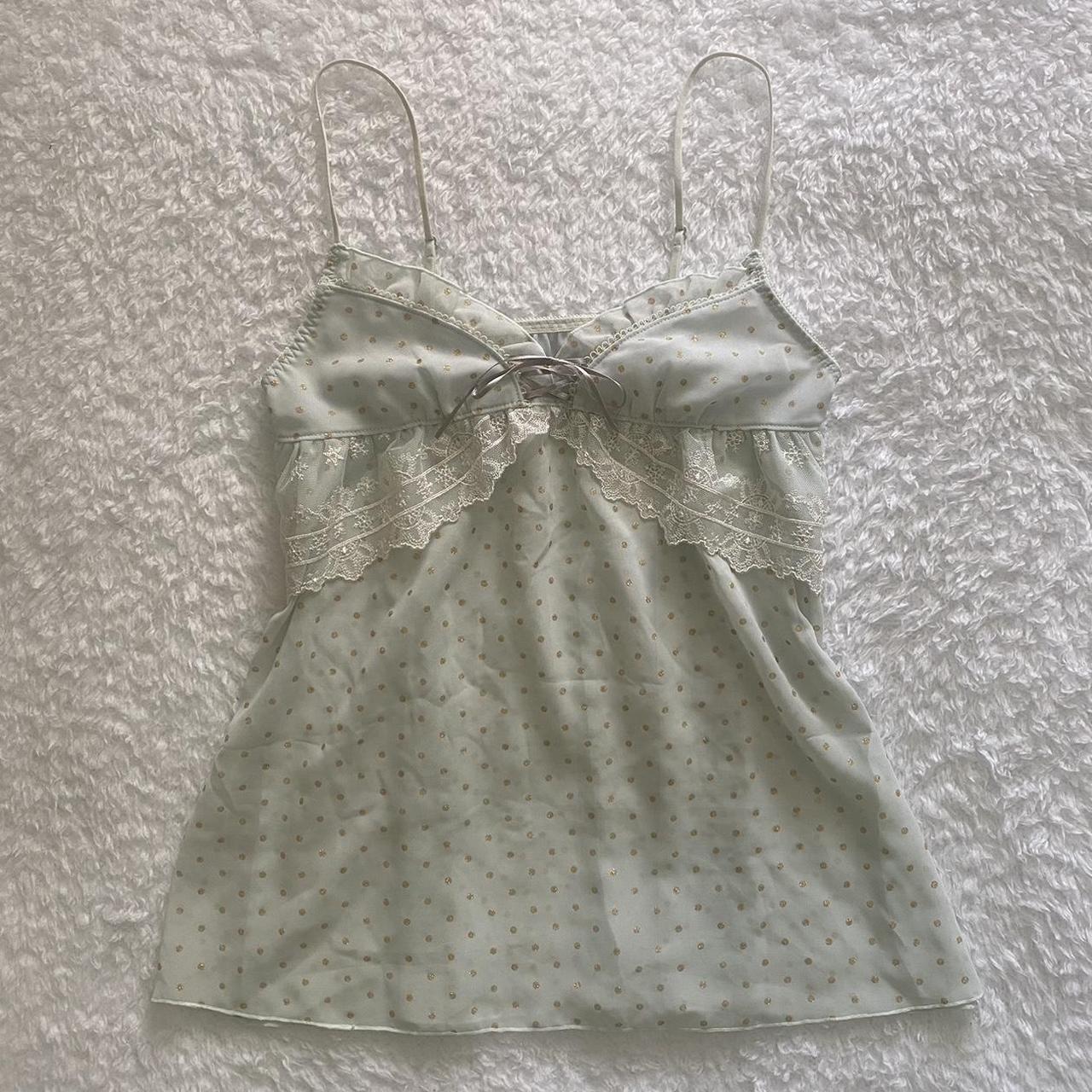 Coquette Japanese Babydoll Cami Top Front Lace Up Depop