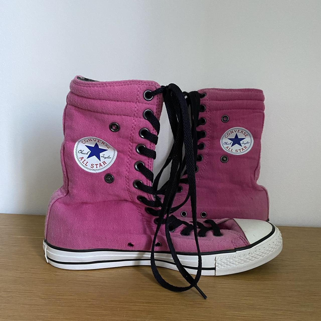 Converse pink ankle/ calf rise uk 8 Rare find,... - Depop