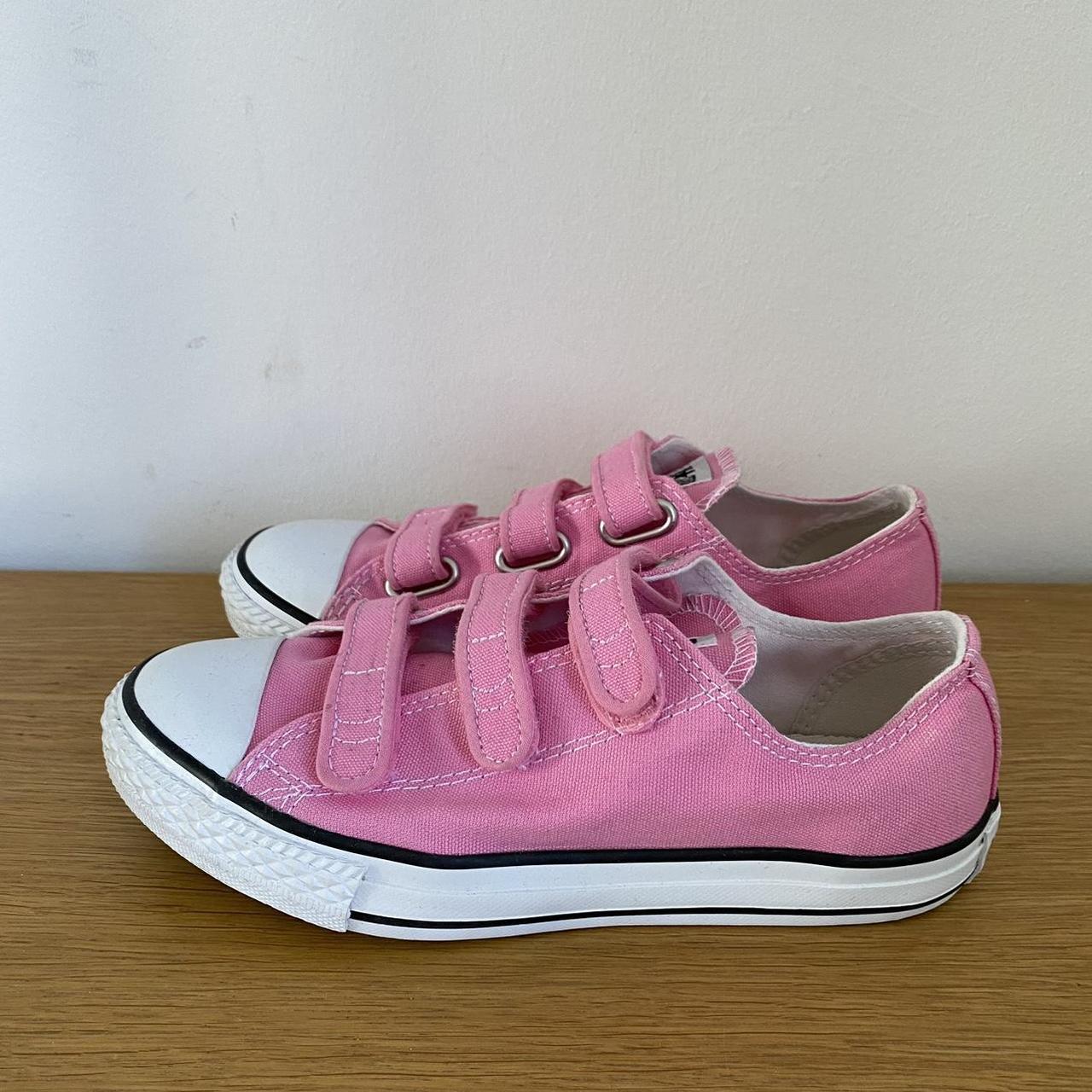 Pink velcro converse on sale