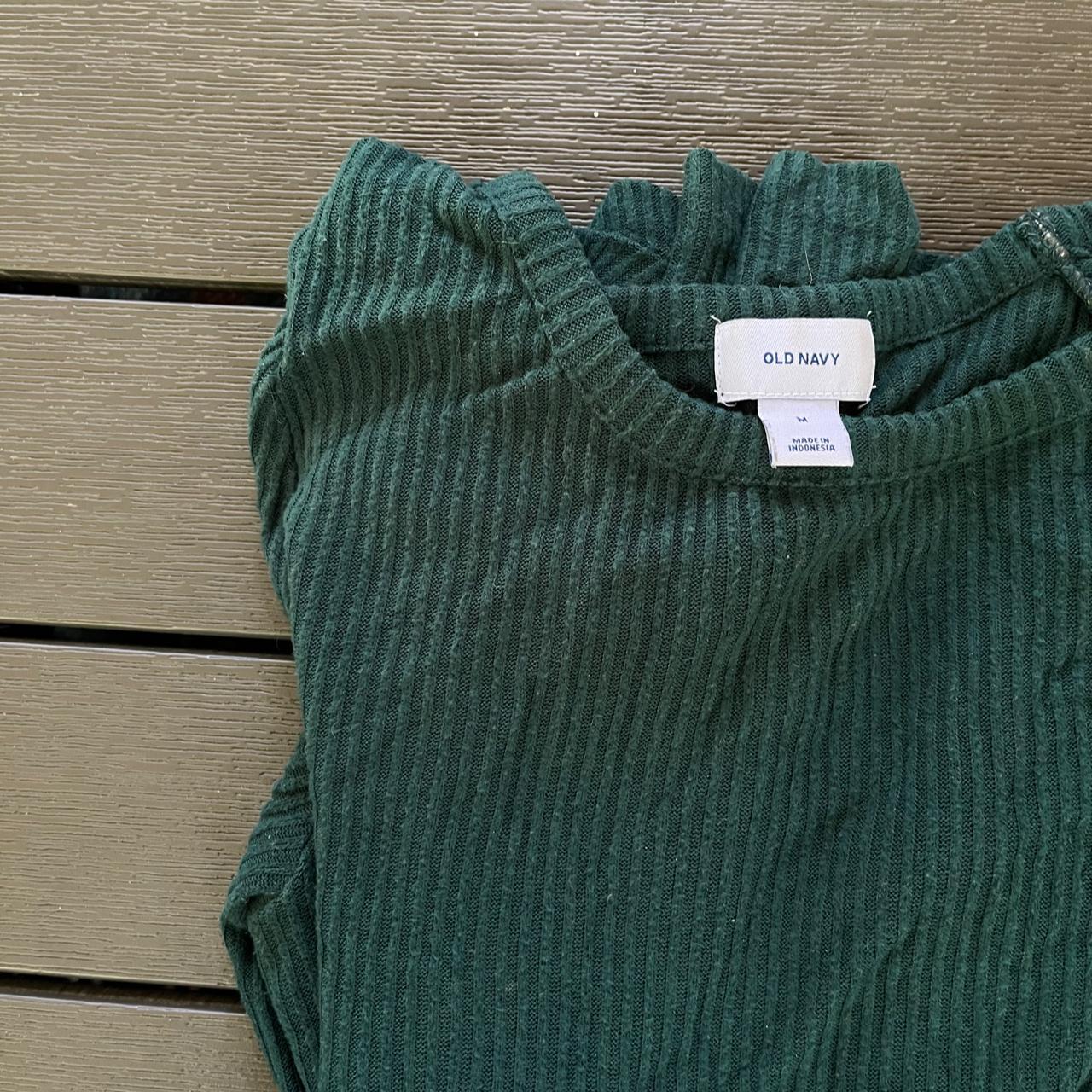 Old Navy green ribbed lightweight sweater, size... - Depop