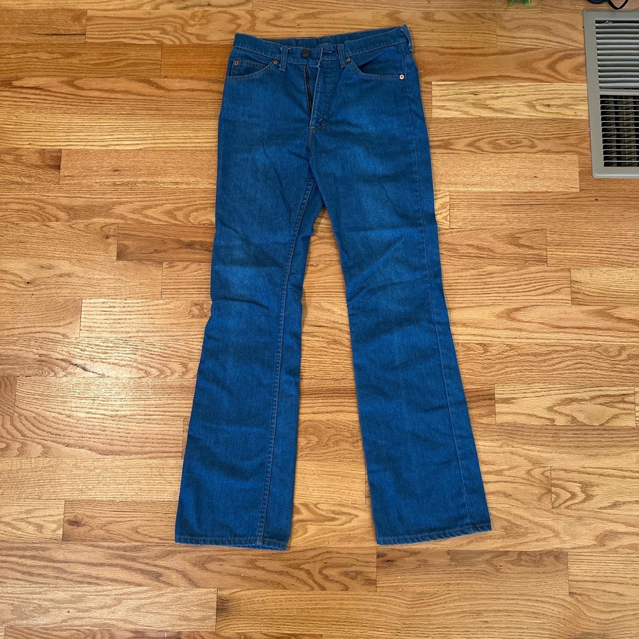 vintage 70s jeans bell bottoms Original orange tab - Depop