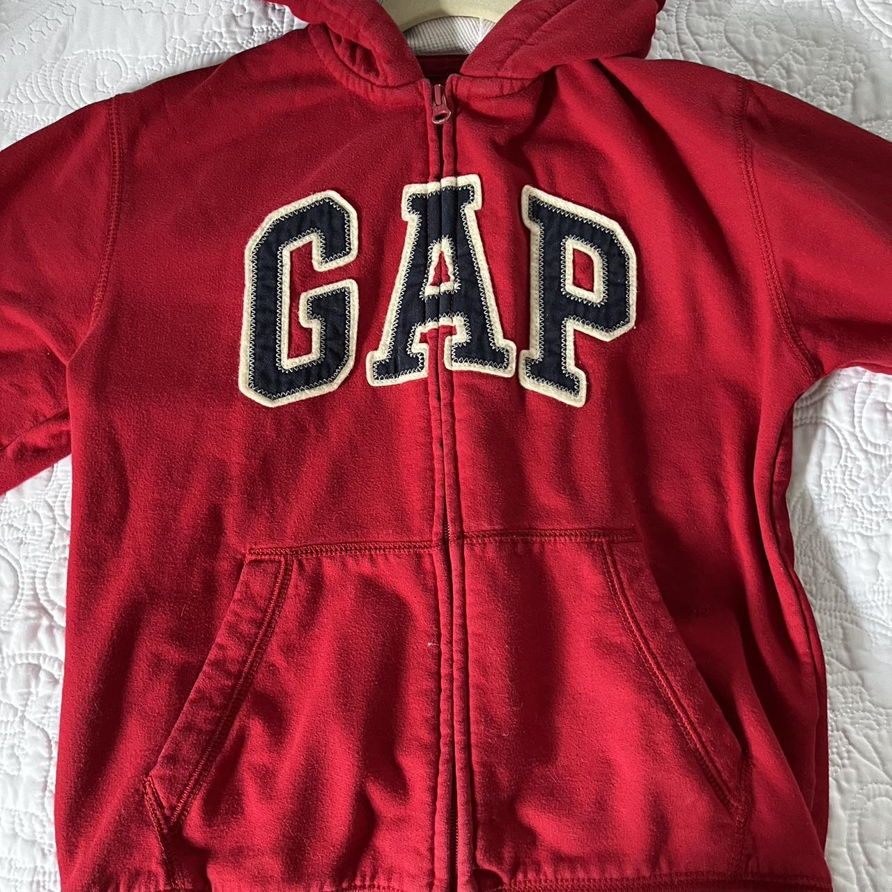 Vintage GAP red zip up XL in kids XS in... - Depop