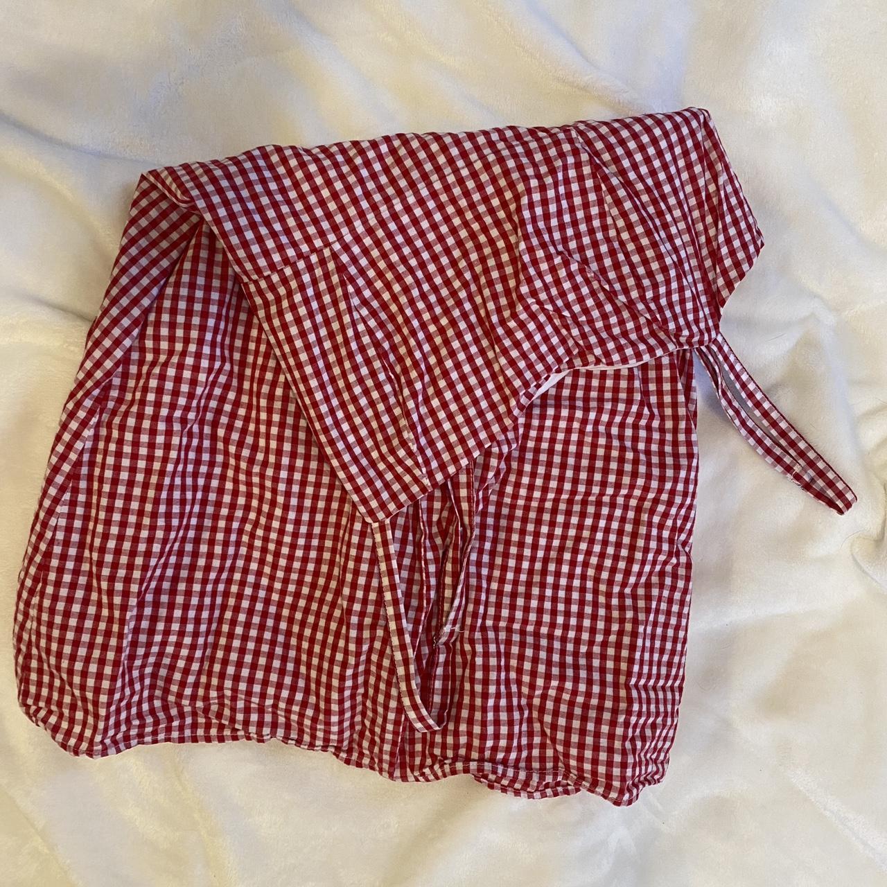 brandy melville red and white gingham print... Depop