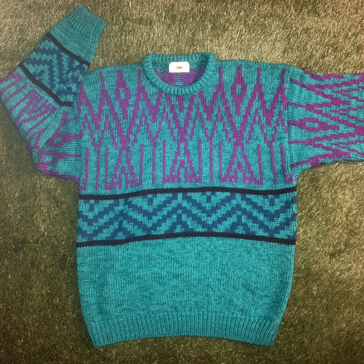 Vintage Crewneck Grandma Knit Sweater Size Large