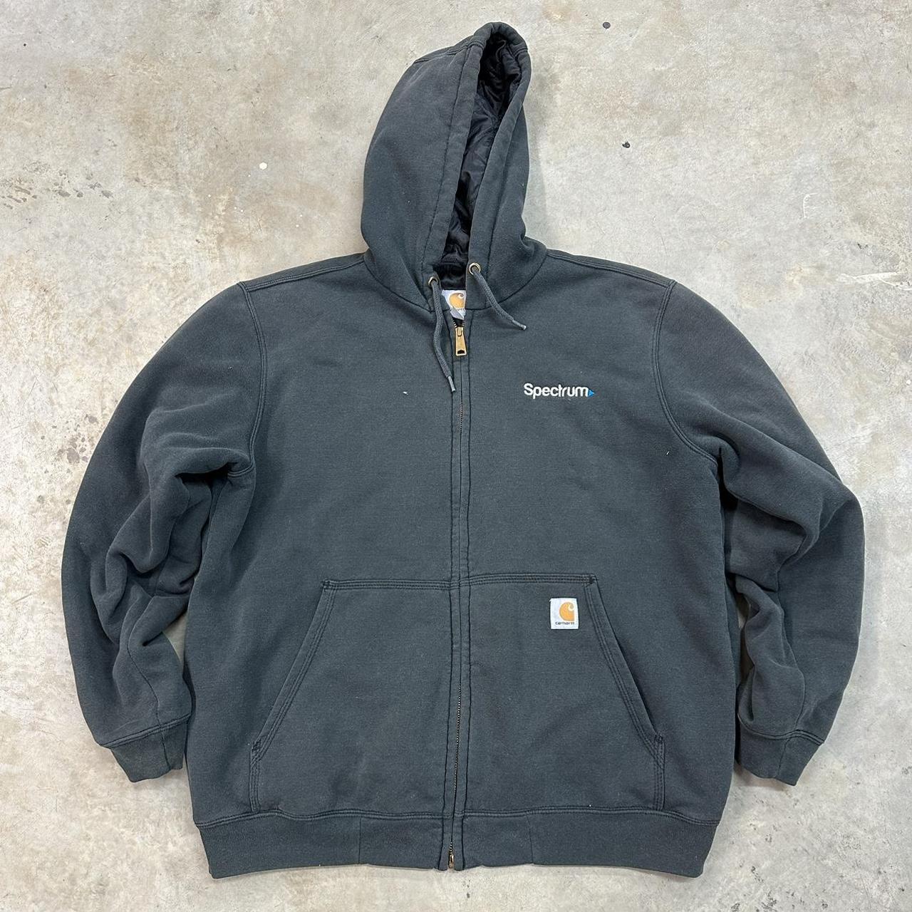 Vintage Carhartt Zip Up Thermal Zip Up Hoodie Large... - Depop