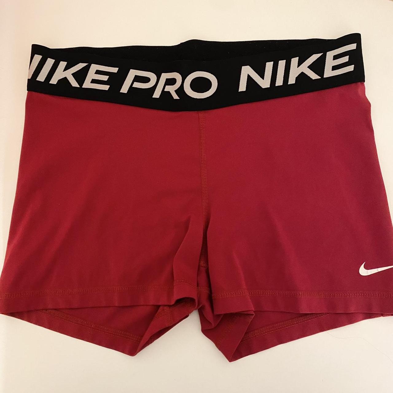 red nike pro / spandex shorts - so flattering &... - Depop