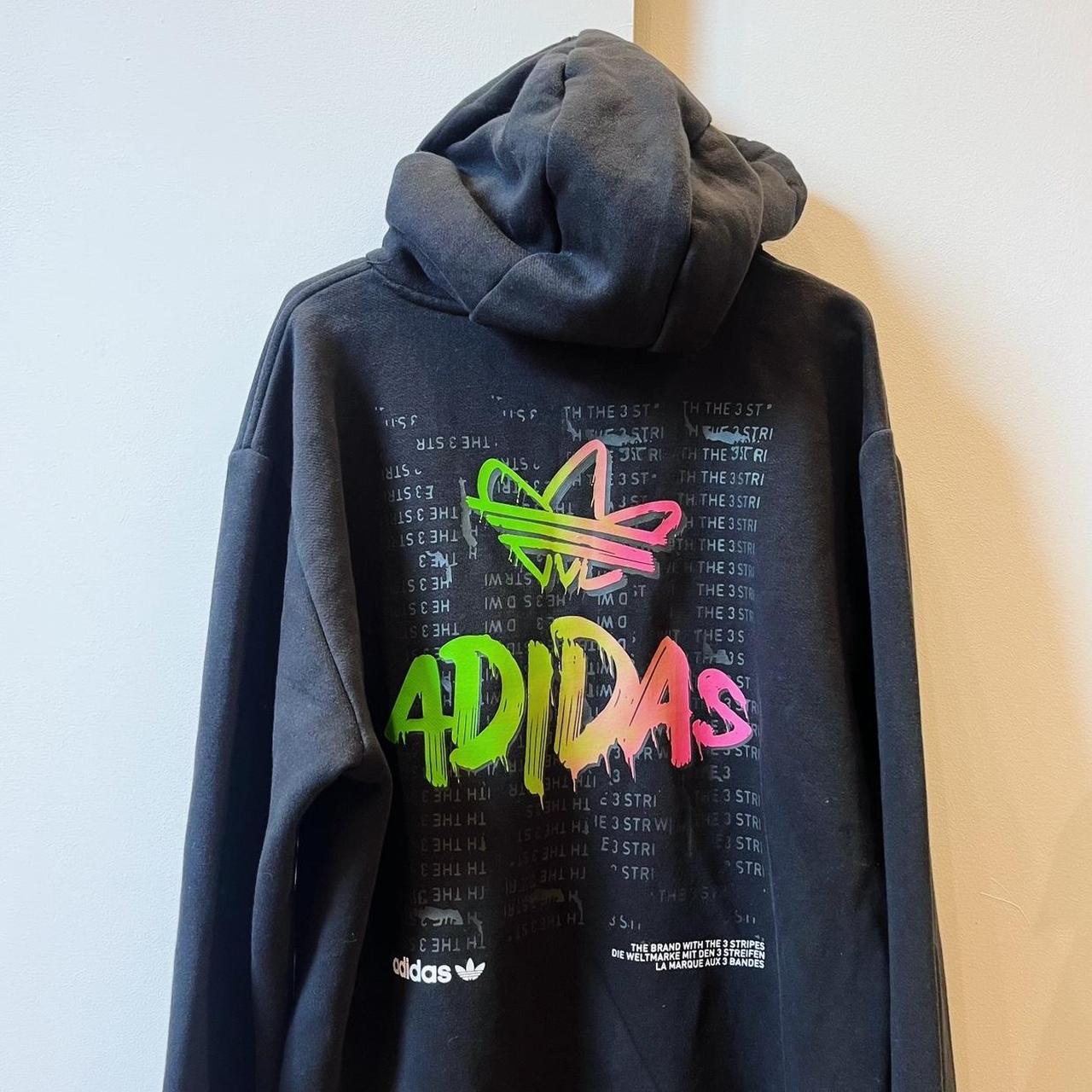 ADIDAS Black graphic hoodie perfect condition