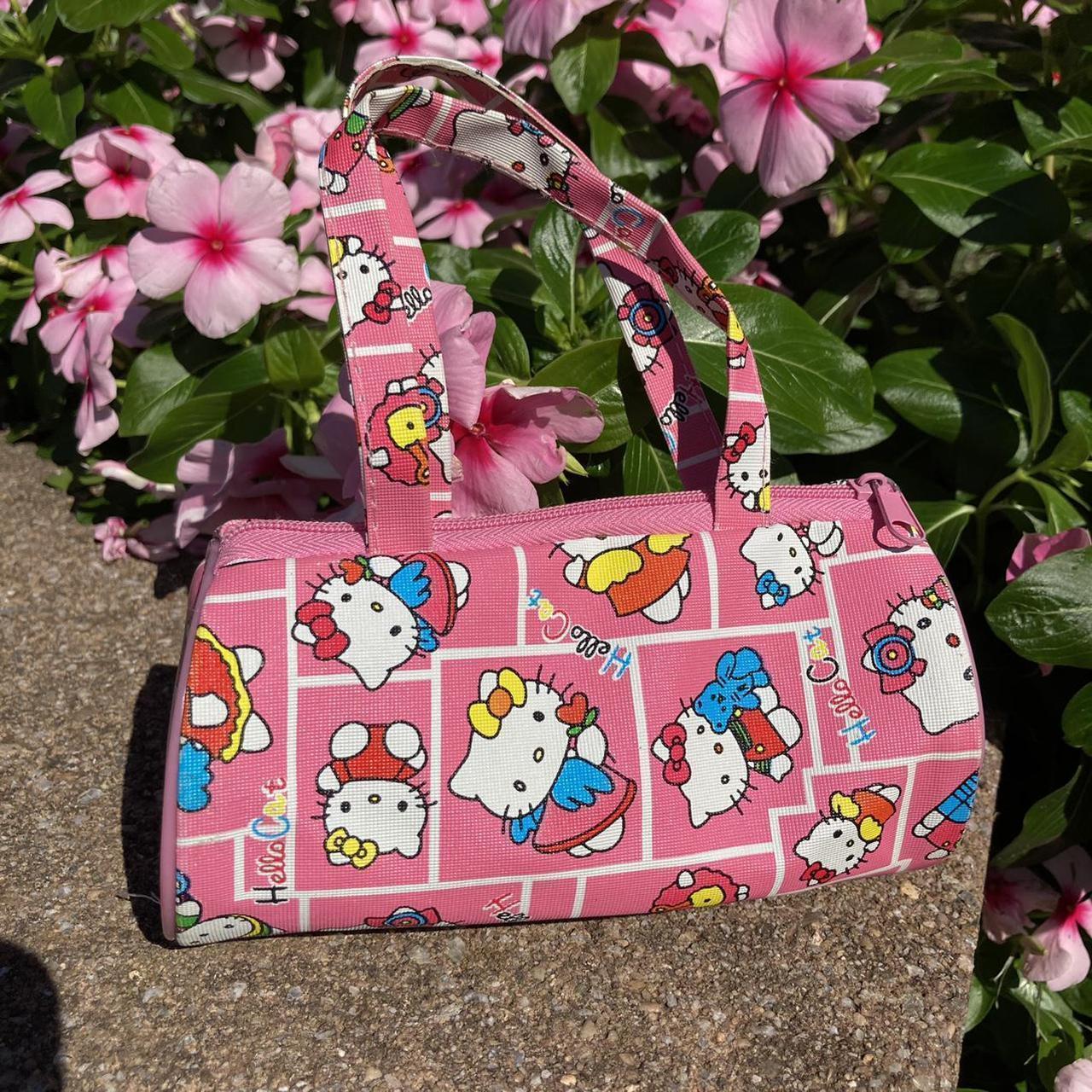 Sanrio Hello Kitty Mini Barrel Bag Small pocket on - Depop