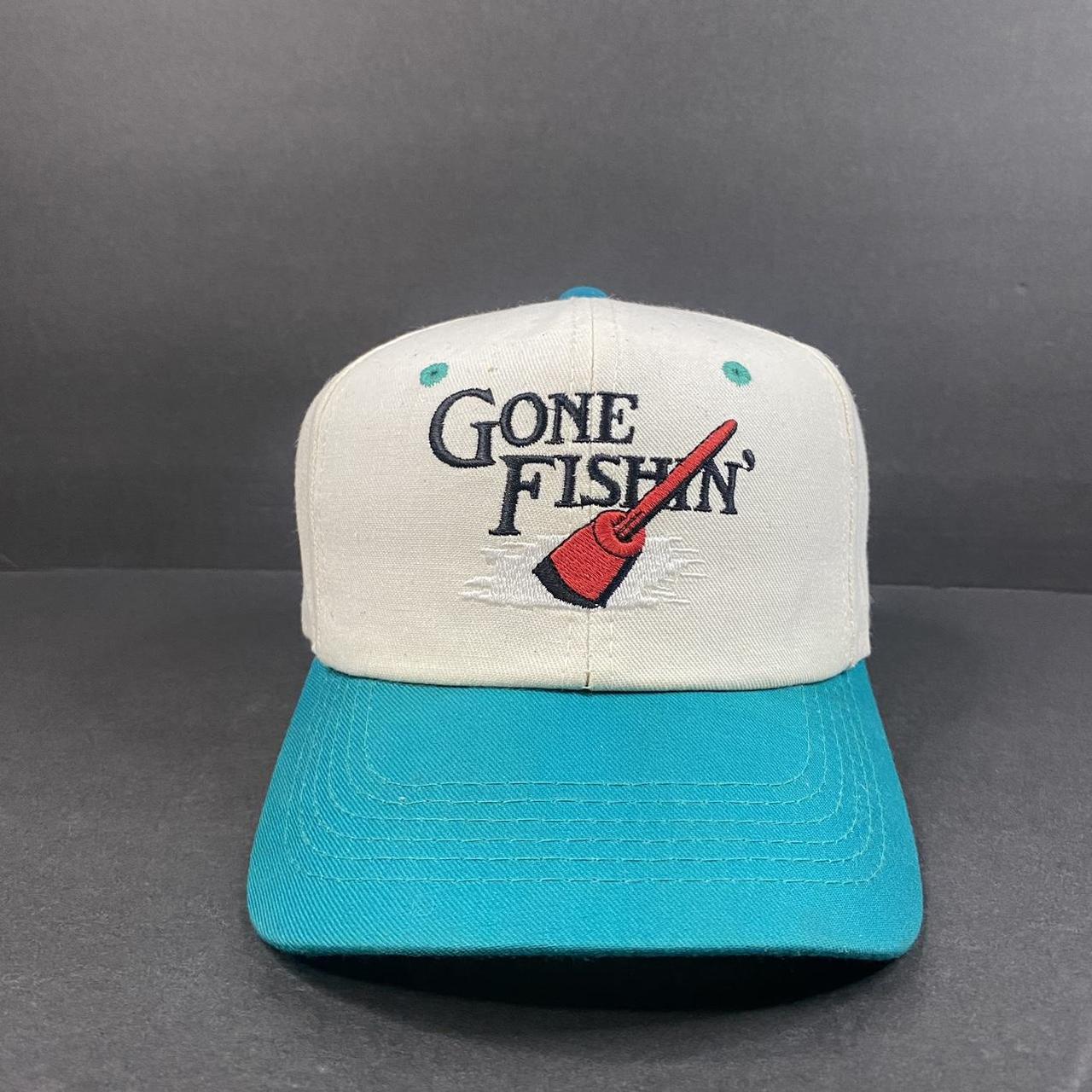 Vintage Gone Fishin' Outdoor Cap Snapback Hat it - Depop