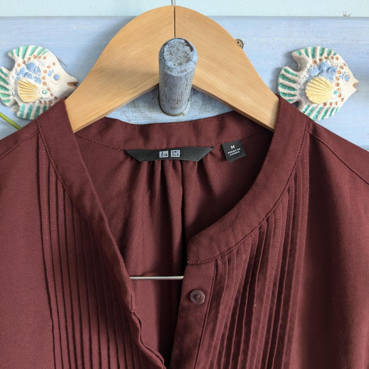 UNIQLO Long Sleeved Pleated Size M Depop