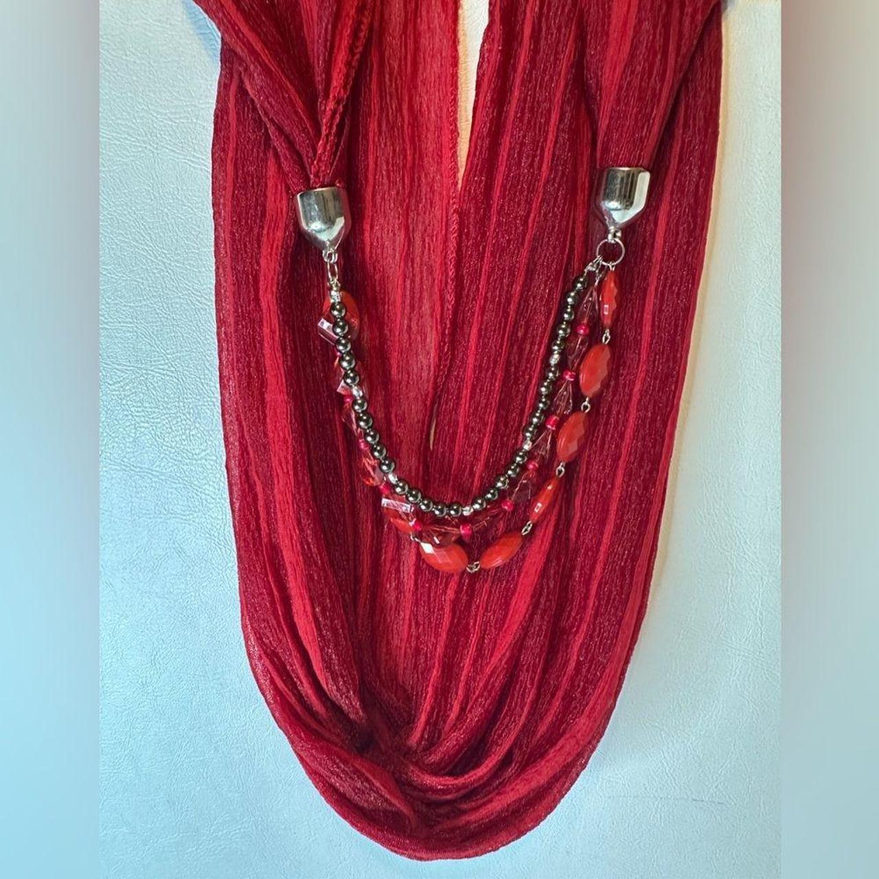 Source Unknown Women's Scarf - Red/Silver – Ruby … - image 2