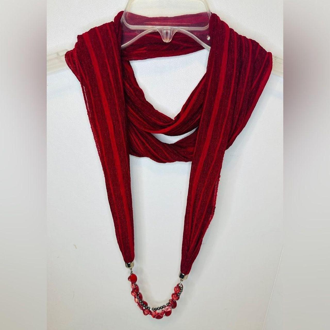 Source Unknown Women's Scarf - Red/Silver – Ruby … - image 3