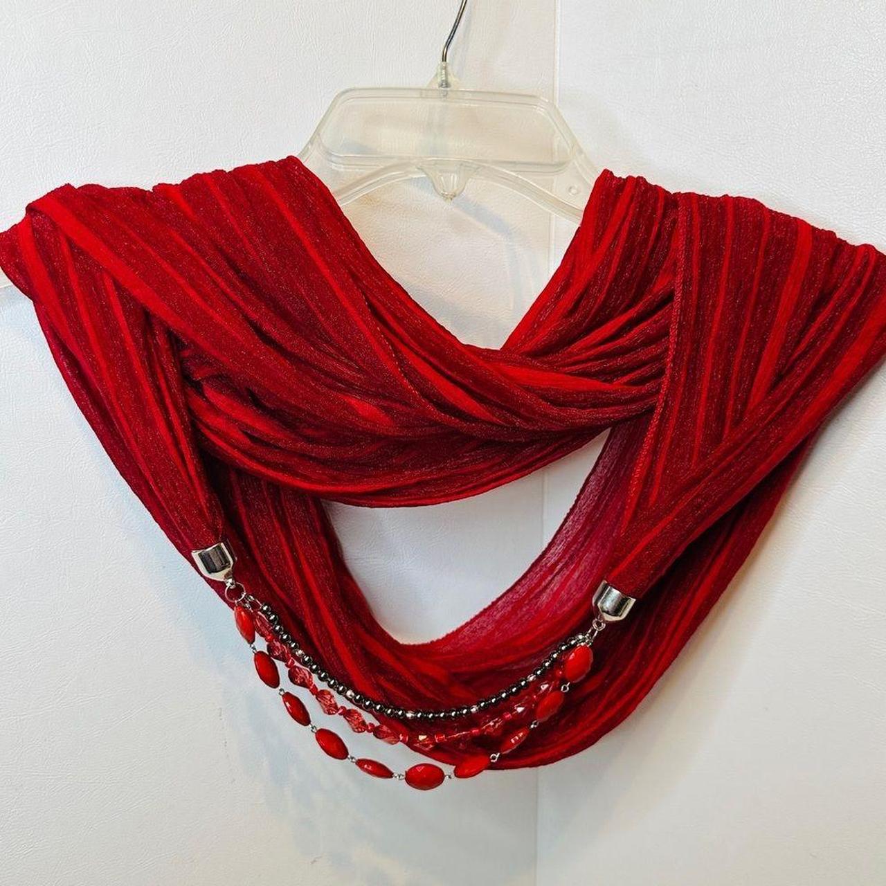 Source Unknown Women's Scarf - Red/Silver – Ruby … - image 1