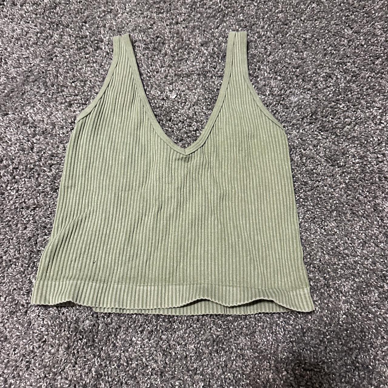 Sage Green V Neck Tank Top Cute For Summer Size Depop