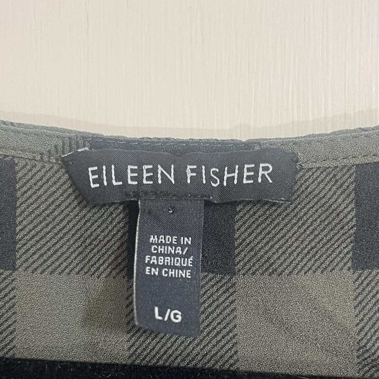 Eileen Fisher - Green & Black Buffalo Check Sleeveless Silk Tunic