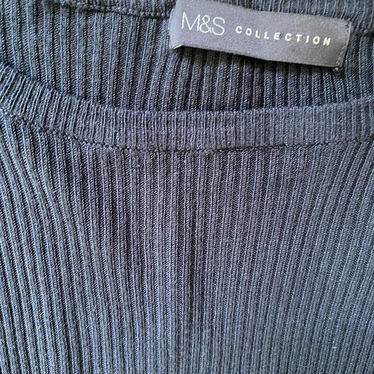 Skinny ribbed t-shirt style top, round neck. M&S,... - Depop