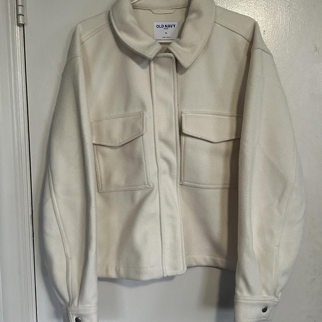 Old Navy Women's Shacket Jacket Cream/White XL – Old Navy