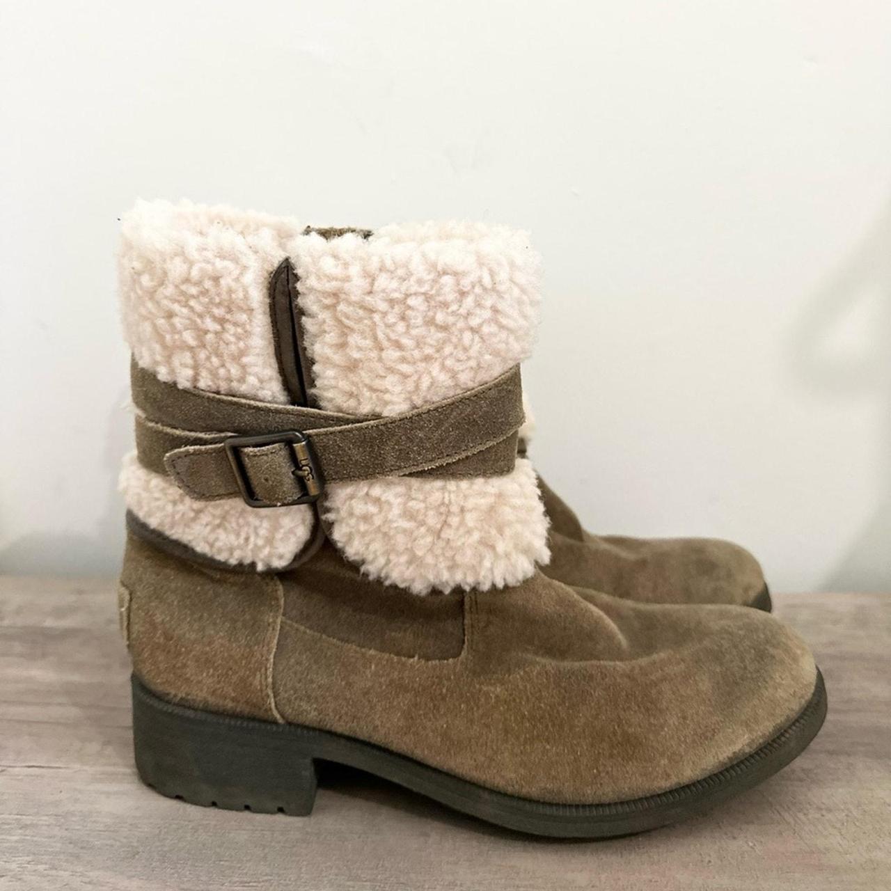 Winter heeled Ugg boots Green Fall Boho Business. Depop