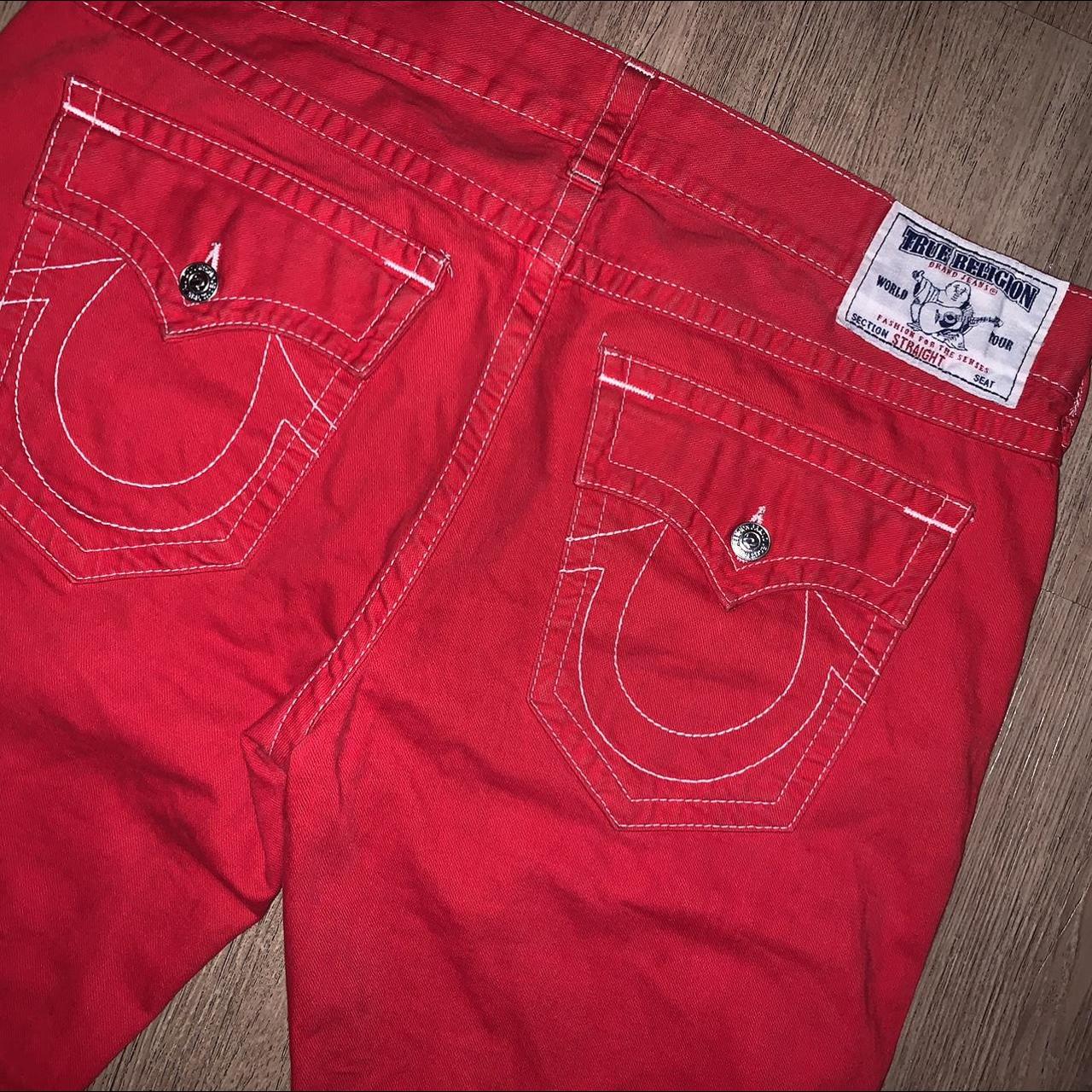 Red True Religion Jeans Good Condition Sad to let... - Depop