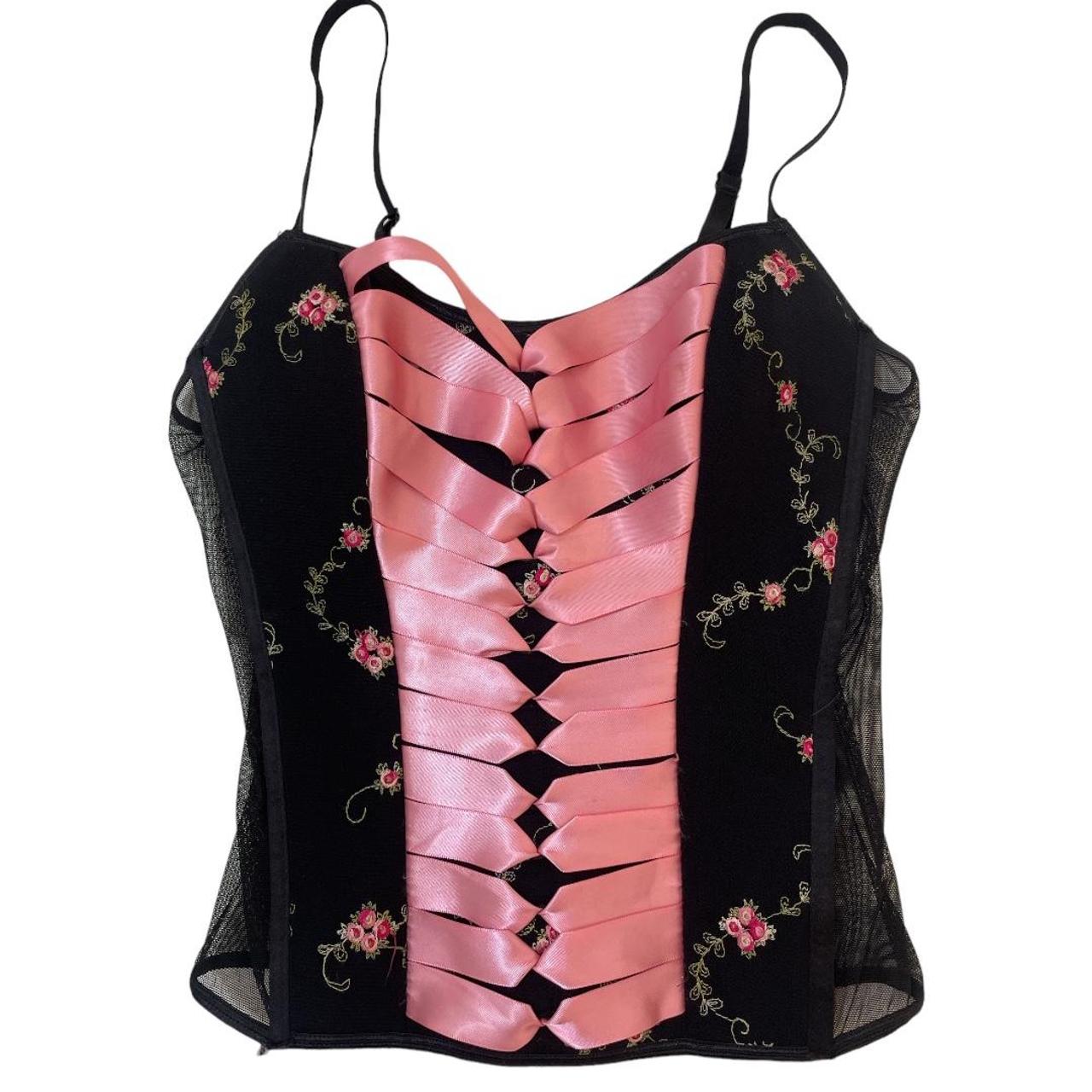 Rampage Women's Pink and Black Corset
