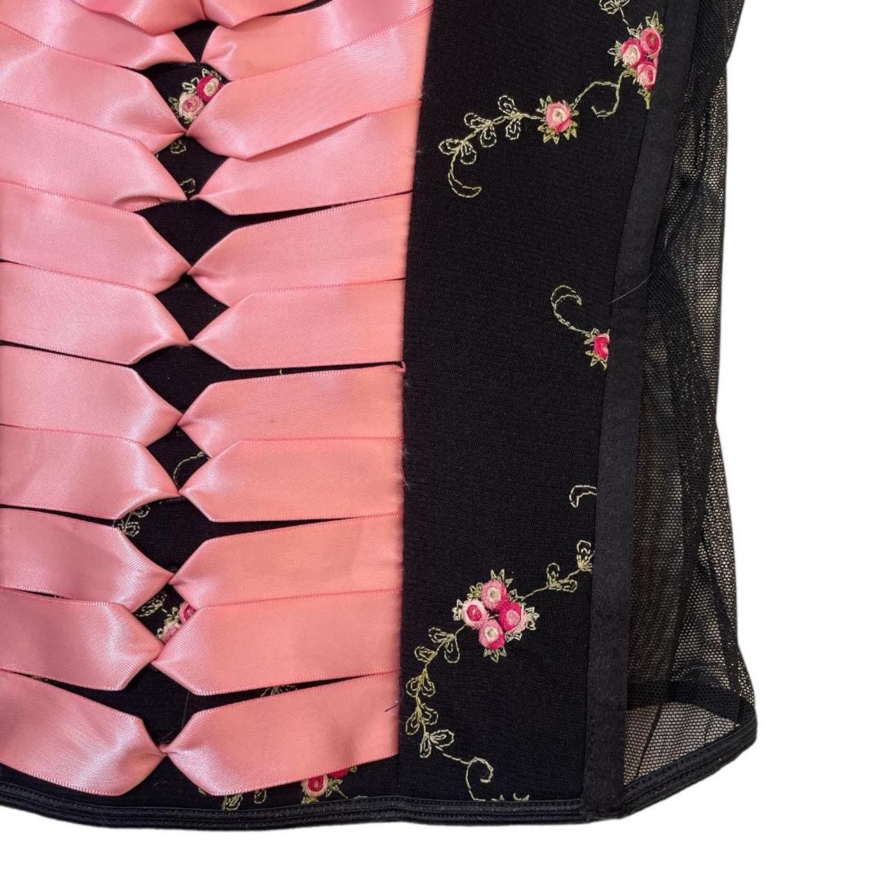 Rampage Women's Pink and Black Corset (2)