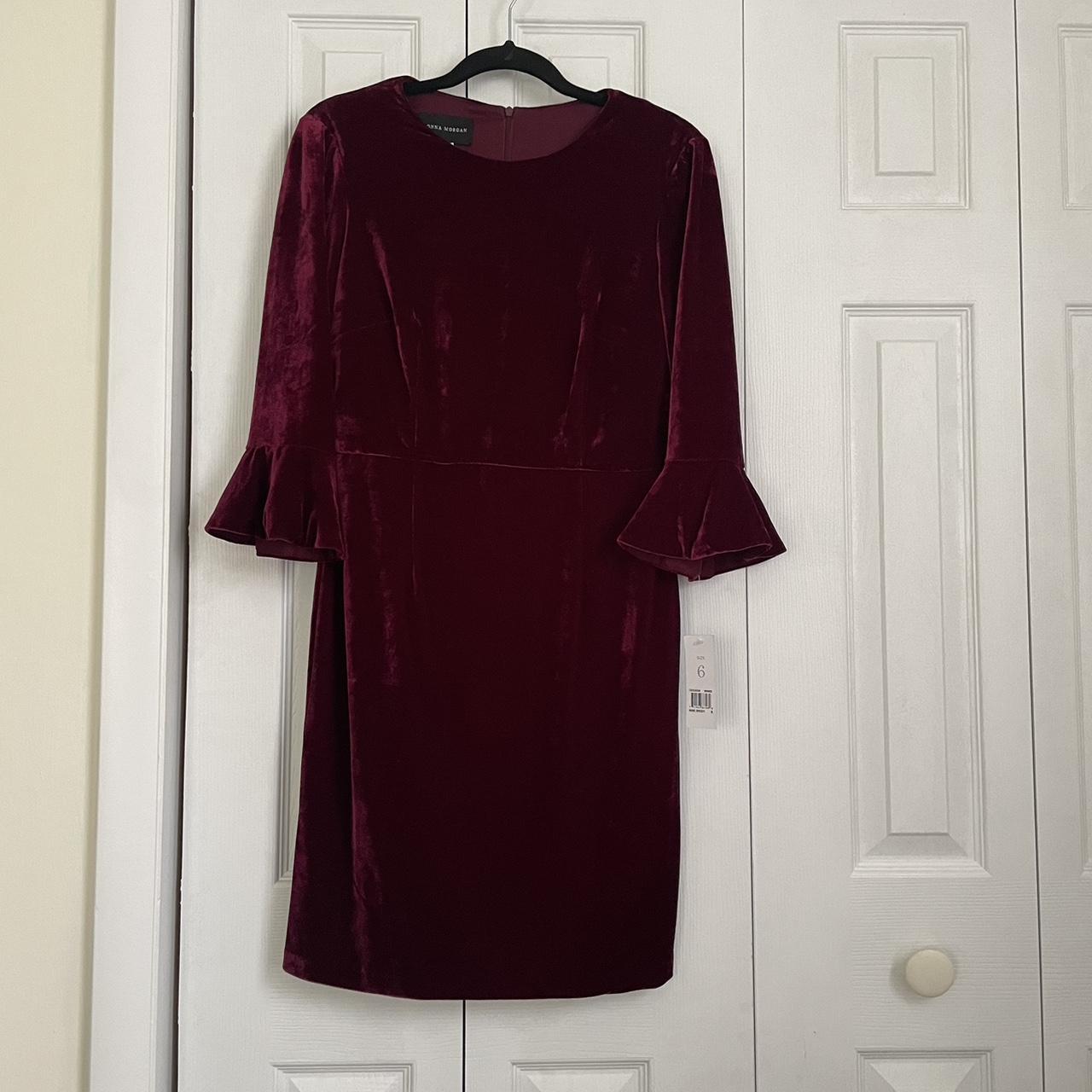 Donna Morgan Woman Wine Velour offers Dress