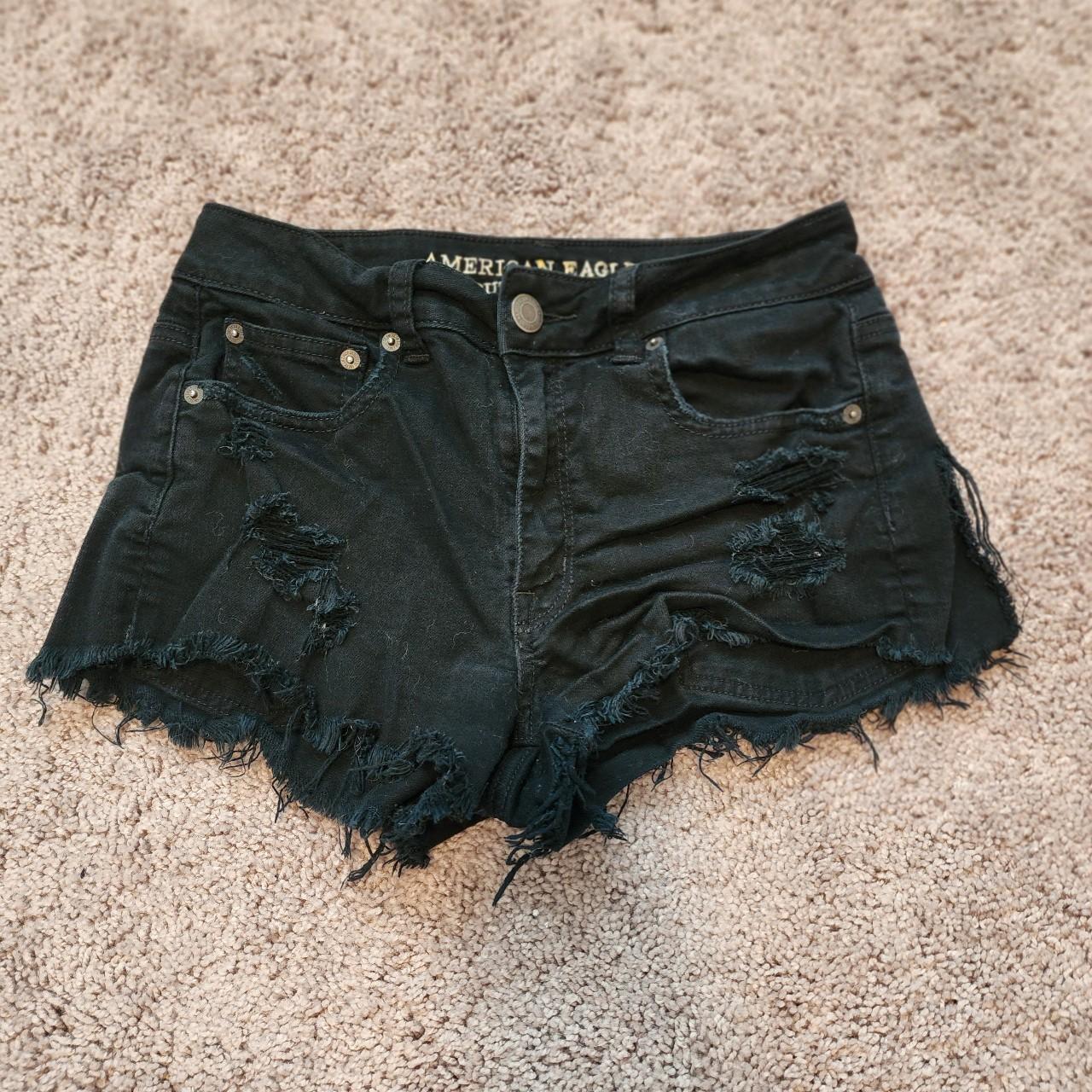 Black ripped hotsell shorts american eagle