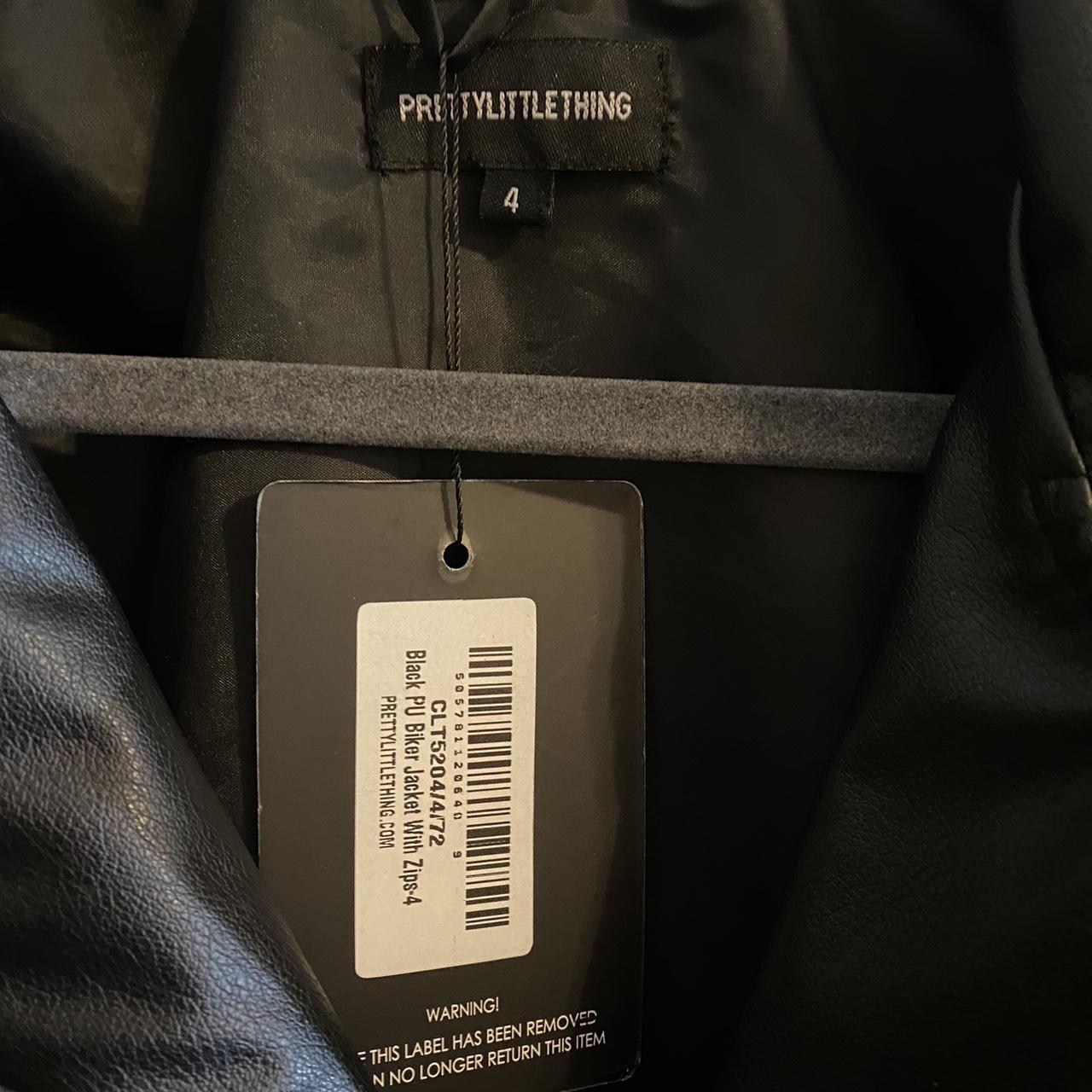Black PU Biker Jacket With Zips