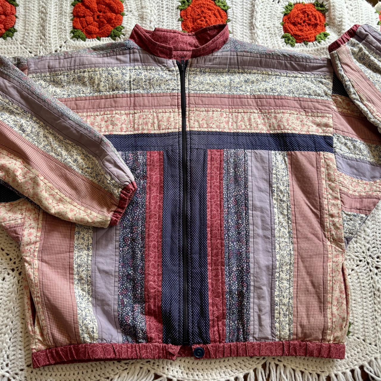 Patchwork quilt-jacket - Depop