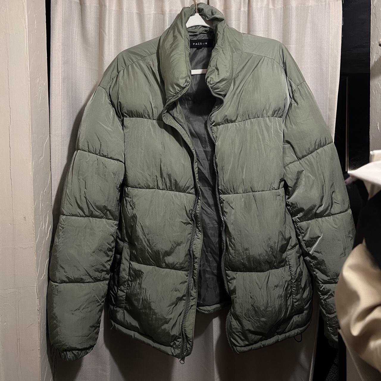 Sage green Pacsun puffer jacket coat. Super warm.... - Depop