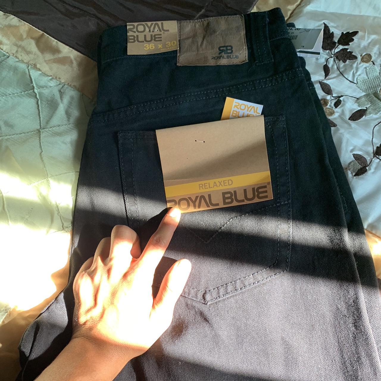 New never worn Royal Blue Jeans Baggy Fit 36x by 30 - Depop