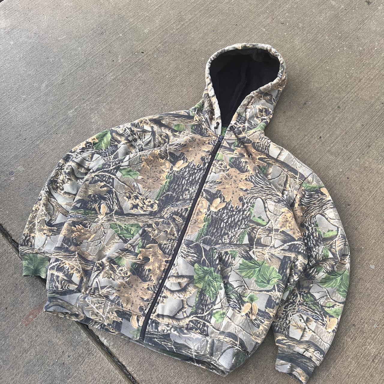 Vintage Camo Carhartt Style Jacket Coat Hoodie... - Depop