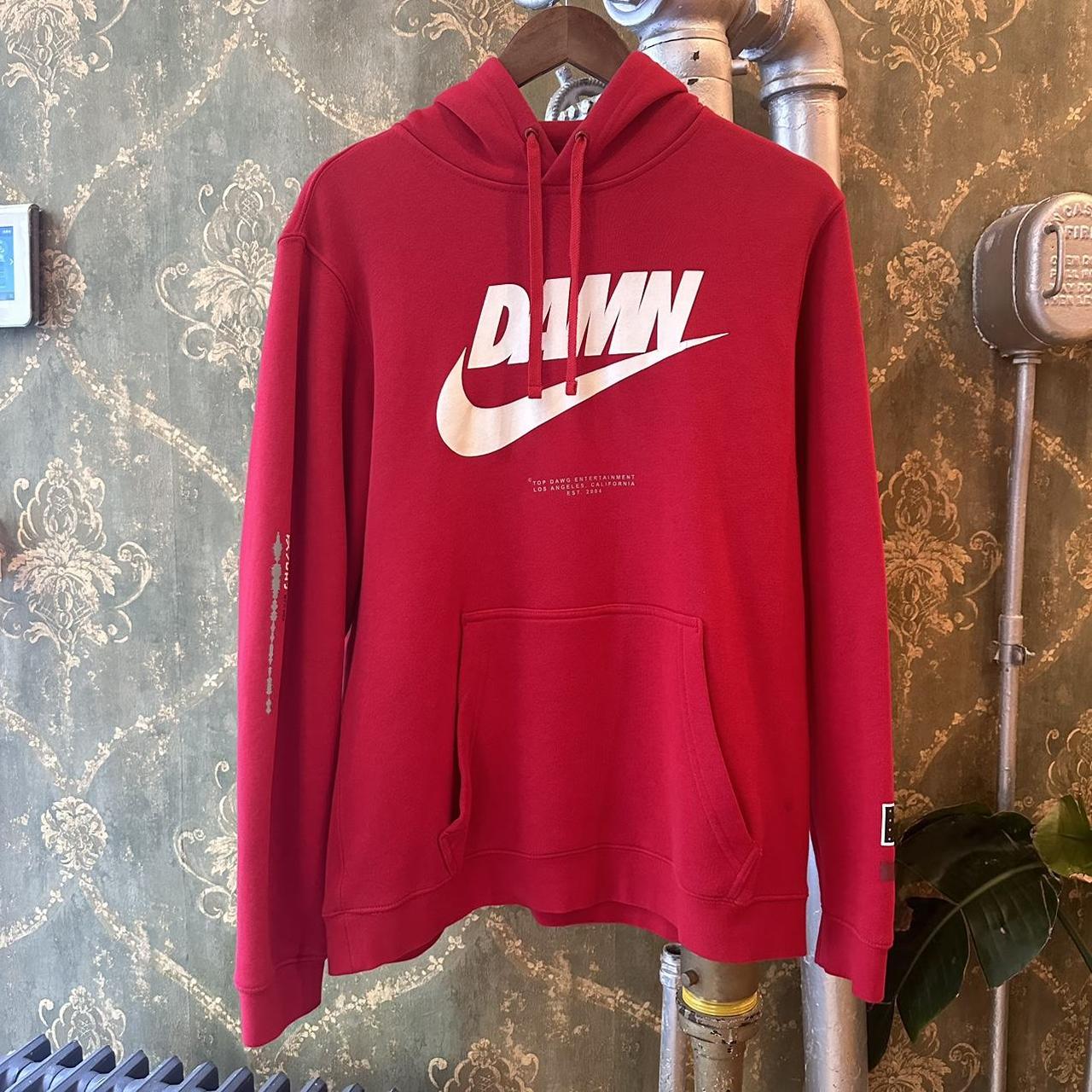 TDE x Nike DAMN Swoosh Logo Hoodie Red Released. Depop