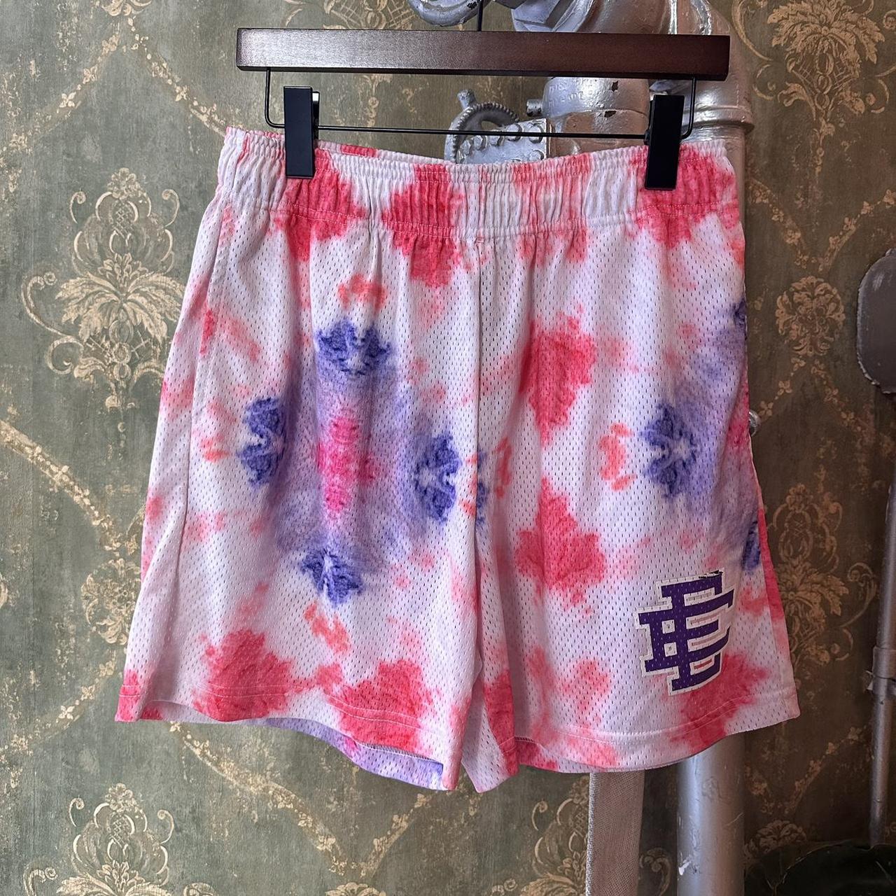 EE outlets Eric Emanuel Shorts Tie Dye Pink Purple Blue Size L