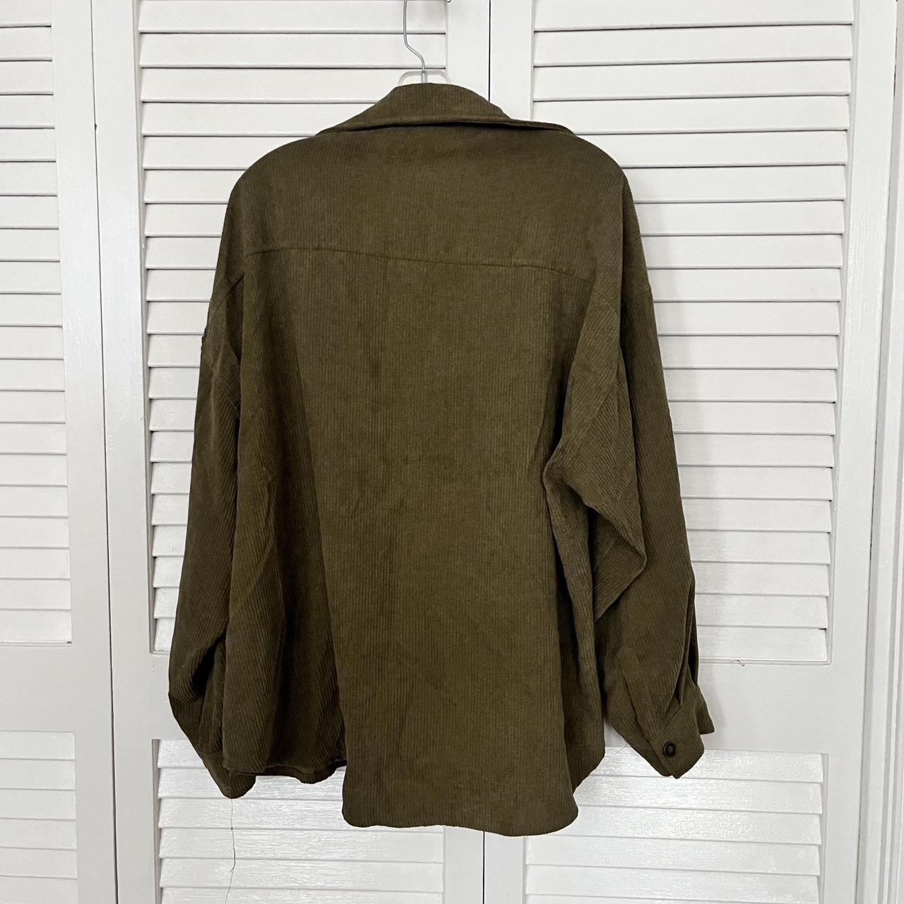 Moss Green Corduroy Jacket Size: L (Unisex) - Depop