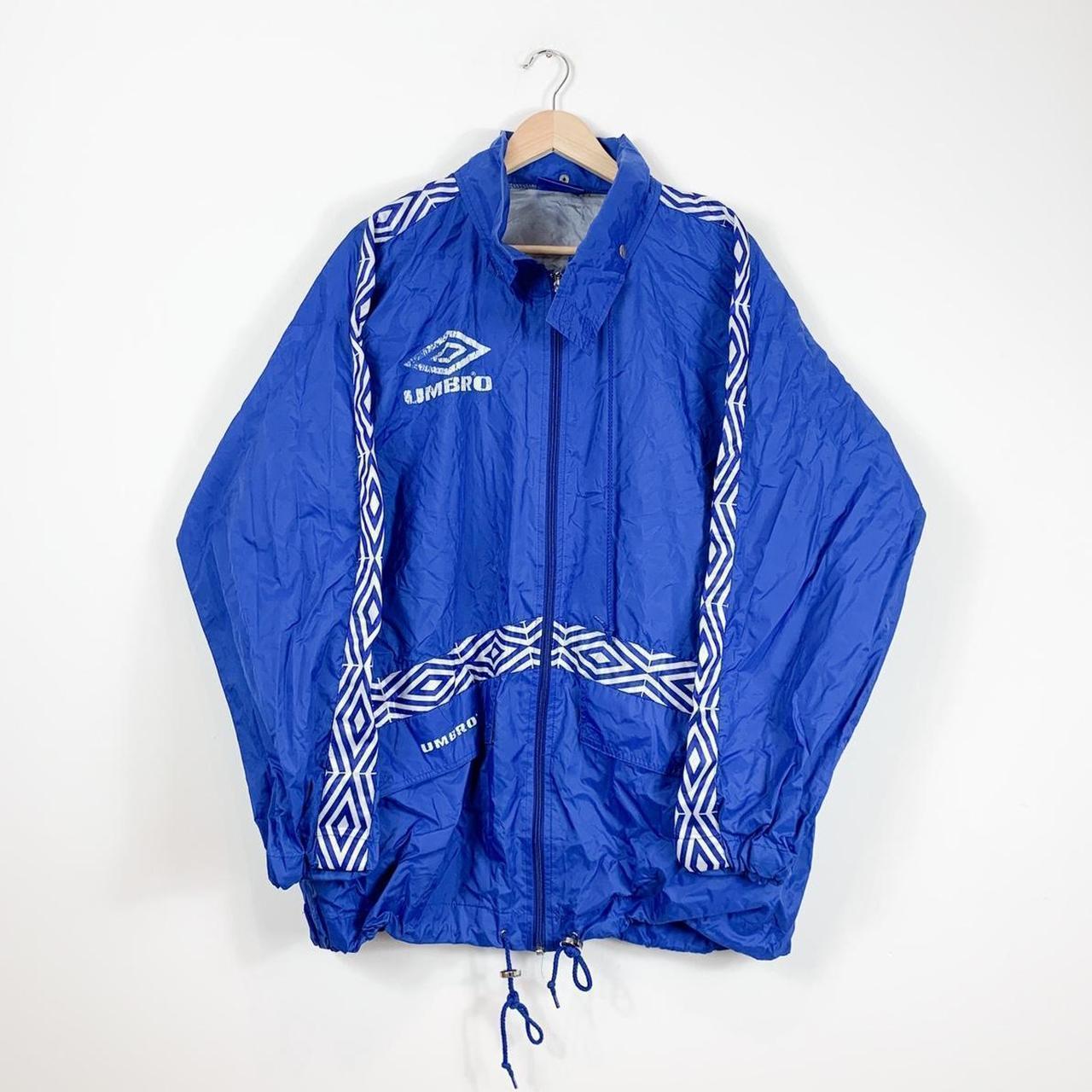 Vintage Umbro Jacket Mens Large Blue 24” pit to... - Depop