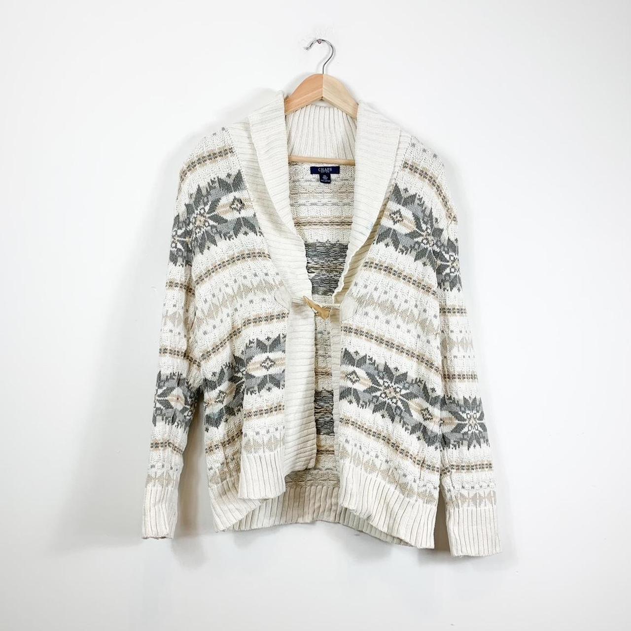 Vintage Chaps Cardigan Womens XL White 25 pit to Depop