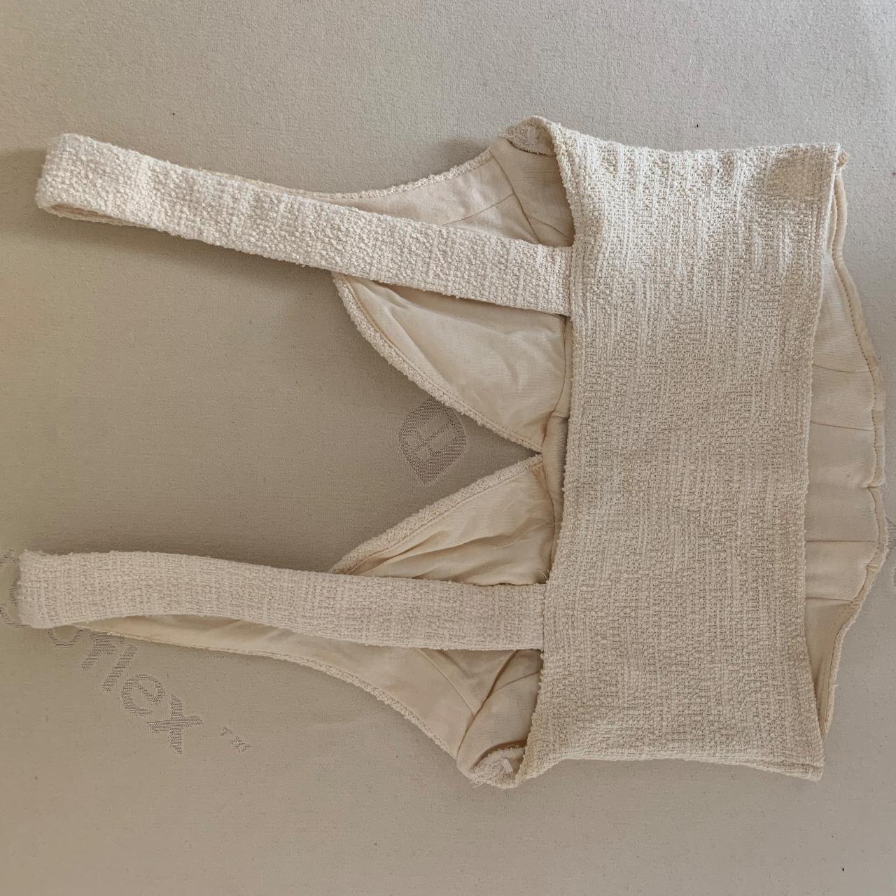 corset top beige light cream Zara boning in corset Depop