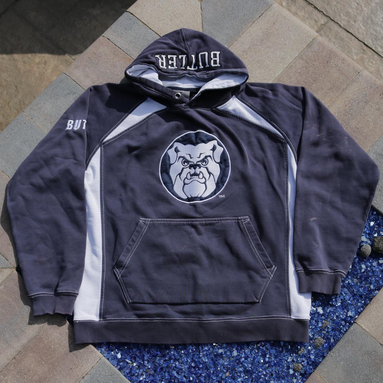 Colosseum Men's Navy and White Hoodie
