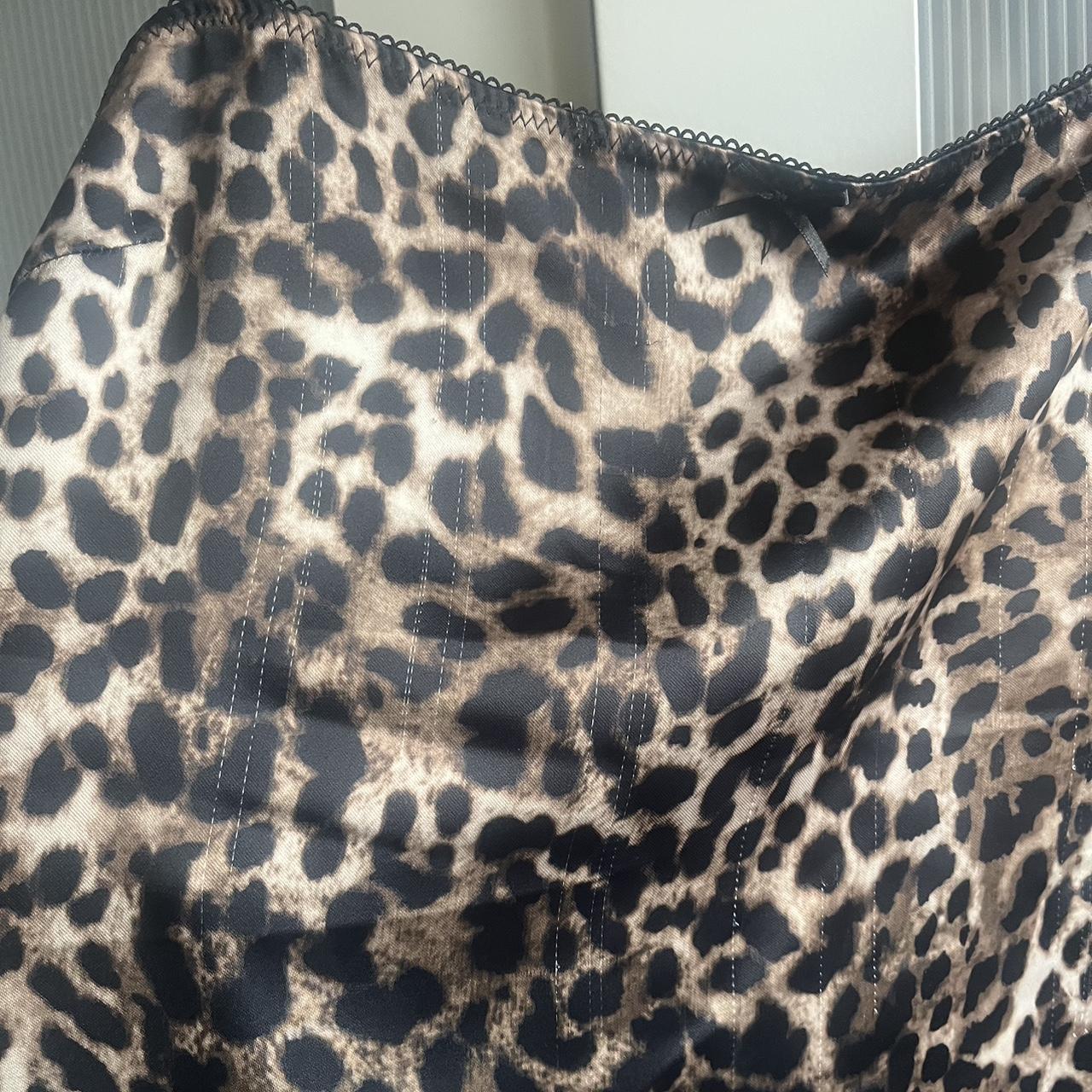 Zara satin leopard dress Size L Worn once for a... - Depop