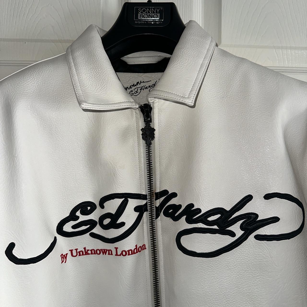 Unknown London x Ed Hardy Varsity Leather | Depop