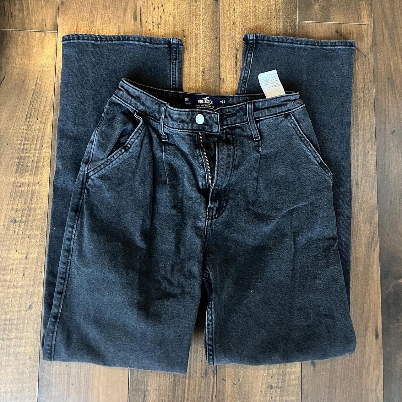 Hollister Black Jeans- No holes Size 0R/W24 - Depop