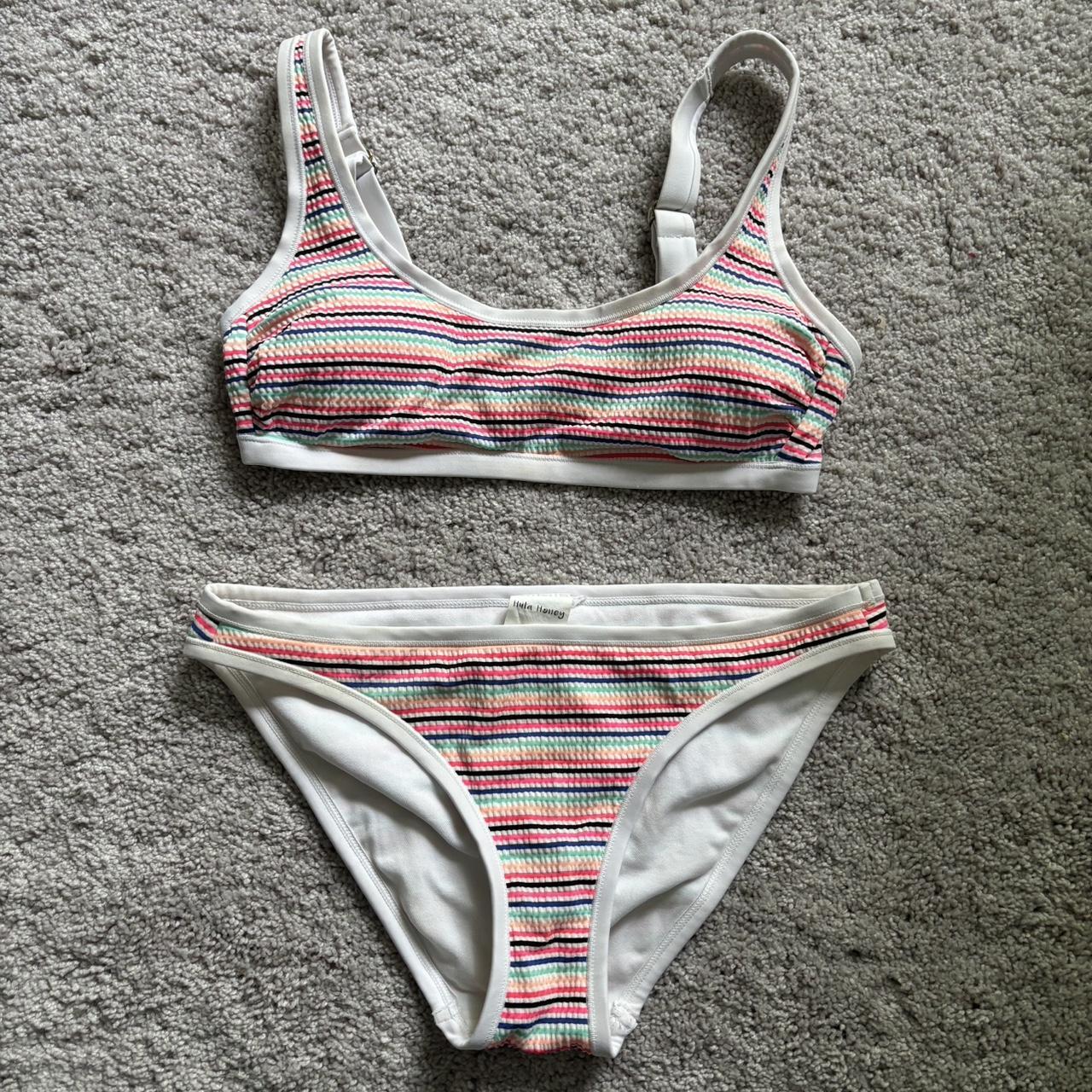 Hula Honey full coverage rainbow bikini. Top and... - Depop