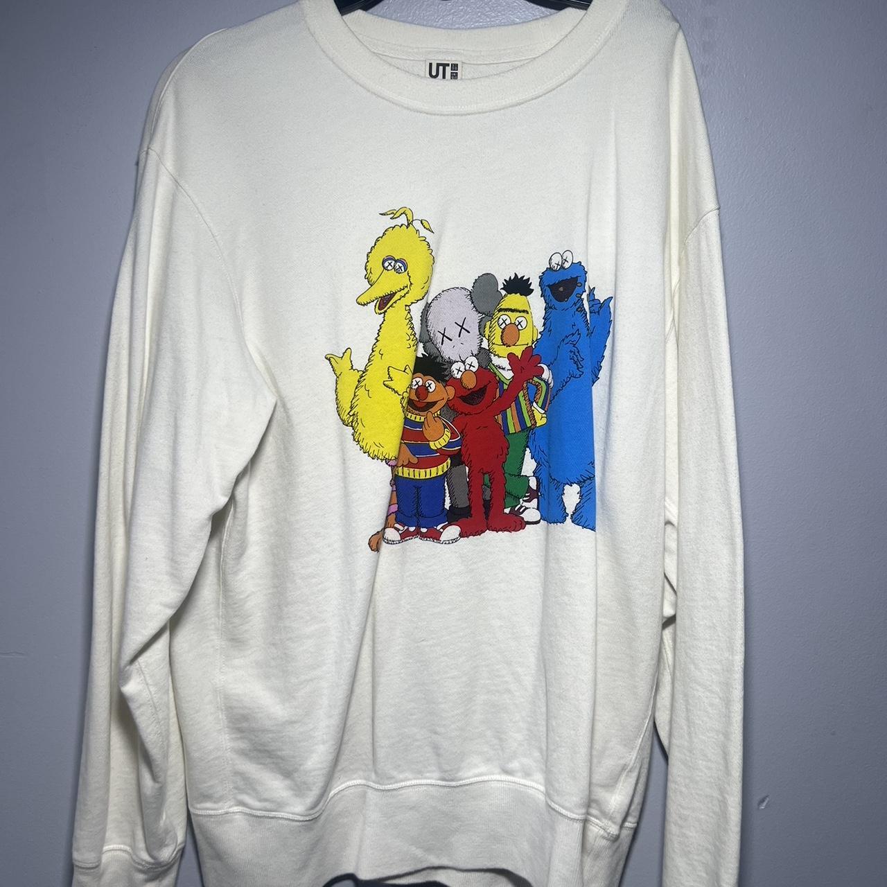 Kaws x Sesame Street white crewneck sweatshirt Kaws. Depop