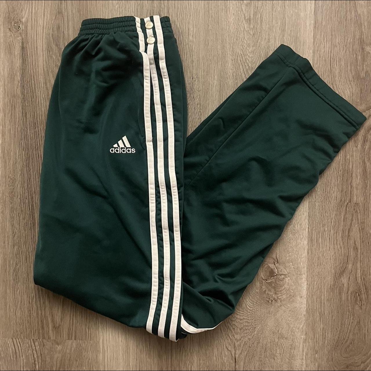 Adidas Men's Green and White Trousers | Depop